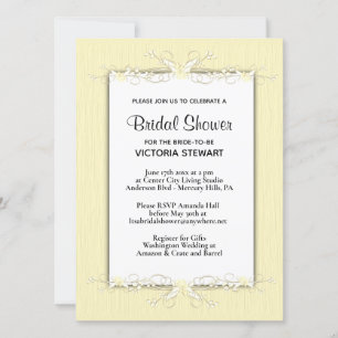 Gele Eenvoudigheids Bridal Shower Invitation Kaart