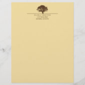 Gele eeuwige eiken boom elegant najaar briefhoofd sjabloon (Voorkant)