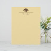 Gele eeuwige eiken boom elegant najaar briefhoofd sjabloon (Staand voorkant)