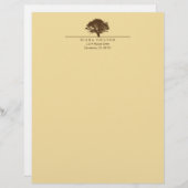 Gele eeuwige eiken boom elegant najaar briefhoofd sjabloon (Voorkant / Achterkant)