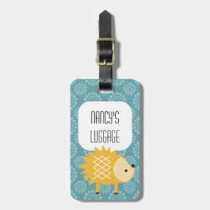 Gele egel Cute Woodland Animal Bagagelabel