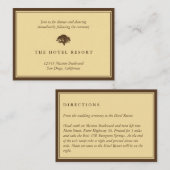 Gele eiken boom bruiloft receptie behuizing kaarte informatiekaartje (Voorkant / Achterkant)