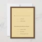 Gele eiken trouwbehuizing RSVP-reactiekaart RSVP Kaartje (Achterkant)