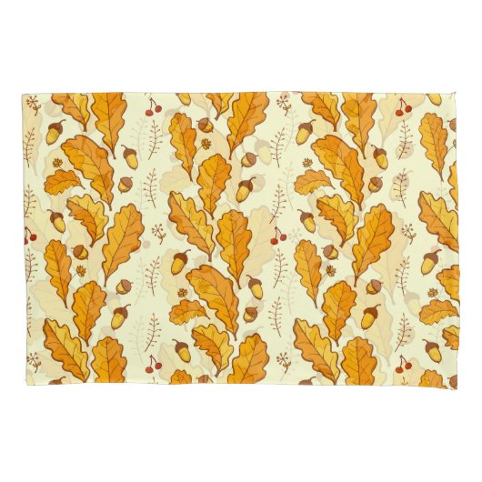 Gele eikenbladeren: herfst achtergrond. kussensloop (Voorkant)