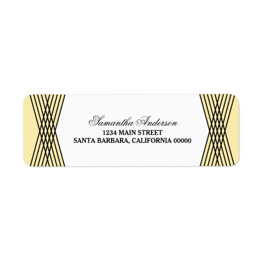 Gele Elegant Deco Adresetiketten Etiket (Voorkant)