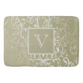 Gele Elegante Bloei Monogram Badmat (Voorkant)
