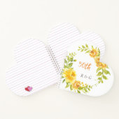 Gele Elegante Bloemkrans Monogram Bruiloft 50e Notitieboek (Binnen)