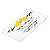 Gele elegante harten sparen de Magneet van de Datu (Linkerzijde)