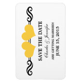 Gele elegante harten sparen de Magneet van de Datu (Verticaal)