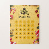 Gele Elegante Kerstmis Bingo Jigsaw Puzzel (Verticaal)