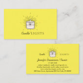 Gele Elegante Soja Handgemaakte Kaars Visitekaartje (Voorkant / Achterkant)