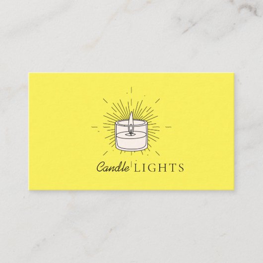 Gele Elegante Soja Handgemaakte Kaars Visitekaartje (Voorkant)