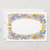 Gele Elegantie Bloemen Wildflower Bloom Bruiloft Kaart (Achterkant)