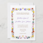 Gele Elegantie Bloemen Wildflower Bloom Bruiloft Kaart (Voorkant)