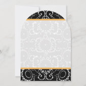 Gele Elegantie Zwart Zonnebloemen Bruiloft Kaart (Achterkant)