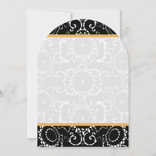 Gele Elegantie Zwart Zonnebloemen Bruiloft Kaart (Achterkant)