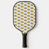 Gele elektrische auto Pickleball Paddle (Voorkant)