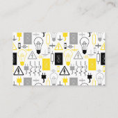 Gele elektrische elektricien visitekaartje (Achterkant)