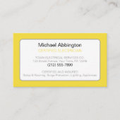 Gele elektrische elektricien visitekaartje (Voorkant)