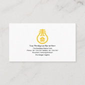 Gele elektrische lamp stroomstekker  visitekaartje (Achterkant)