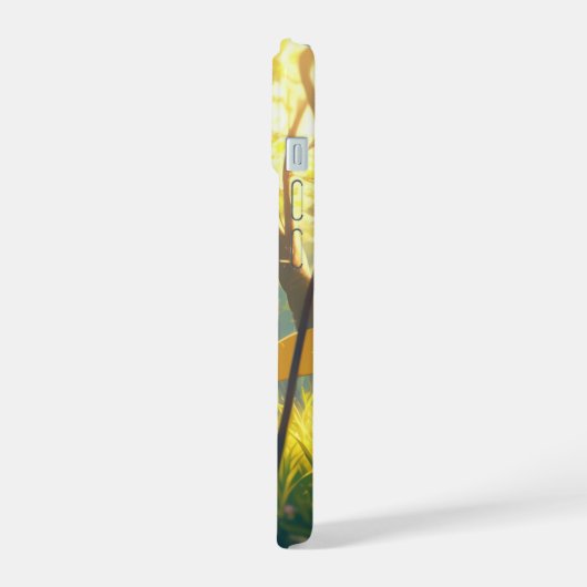 Gele elektrische muis iPhone 15 case (Linkerkant)