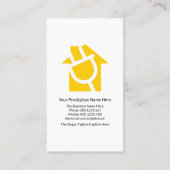 Gele elektrische voeding voor thuisgebruik visitekaartje (Achterkant)