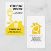 Gele elektrische voeding voor thuisgebruik visitekaartje (Voorkant / Achterkant)