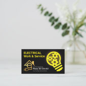 Gele elektronenbank met Letter-E-elektronica Visitekaartje (Staand voorkant)