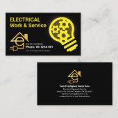 Gele elektronenbank met Letter-E-elektronica Visitekaartje (Voorkant / Achterkant)