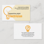 Gele elektronicabulbshout visitekaartje (Voorkant / Achterkant)