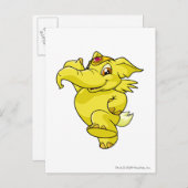 Gele Elephante Briefkaart (Voorkant / Achterkant)