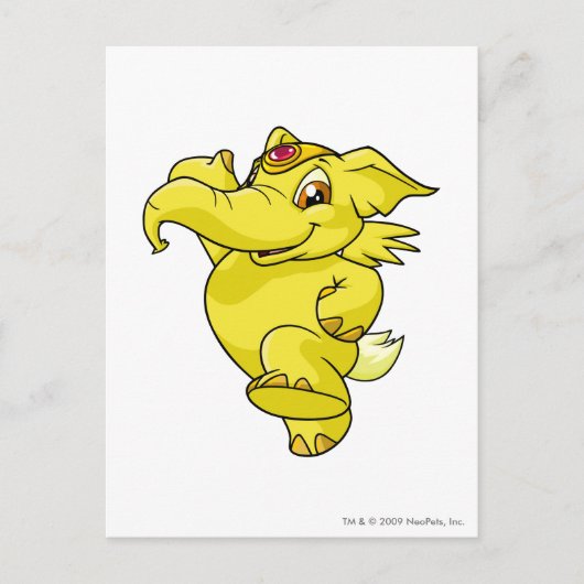 Gele Elephante Briefkaart (Voorkant)