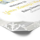 Gele ellephant Winter Welkomstteken Poster (Hoek)