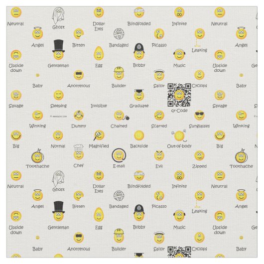 Gele emocons stof (Close Up)