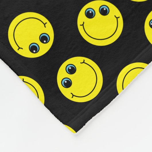 Gele Emoji Faces Fleece Deken (Hoek)