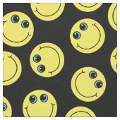 Gele Emoji Faces op zwart Stof (Close Up)