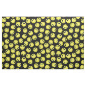 Gele Emoji Faces op zwart Stof (Fat Quarter)