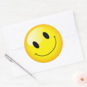 Gele Emoji Verjaardagsfeestje Gelukkig Gezichtssym Ronde Sticker (Envelop)