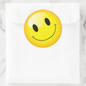 Gele Emoji Verjaardagsfeestje Gelukkig Gezichtssym Ronde Sticker (Tas)