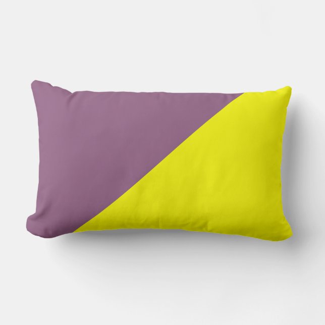Gele en Antiek fuchsie Solid Color Background Kussen (Voorkant)