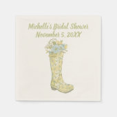 Gele en Aqua Blauwe Bloem Regenlaars Douche Servet (Voorkant)