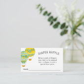 Gele en Aqua Hete Luchtballonnen Luierloof Informatiekaartje (Staand voorkant)