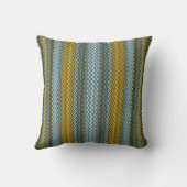 Gele en blauwe avy Stripes Kussen (Achterkant)