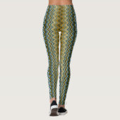 Gele en blauwe avy Stripes Leggings (Achterkant)