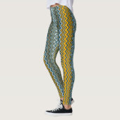 Gele en blauwe avy Stripes Leggings (Links)