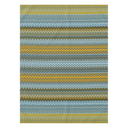 Gele en blauwe avy Stripes Tafelkleed (Voorkant)