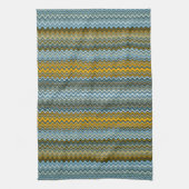 Gele en blauwe avy Stripes Theedoek (Verticaal)