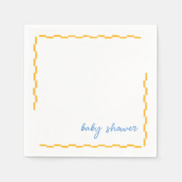 Gele en blauwe Baby showers cocktailservetten Servet