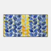 Gele en blauwe bladeren bureaumat (Voorkant)