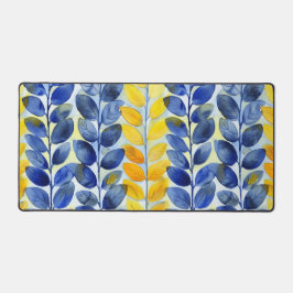Gele en blauwe bladeren bureaumat